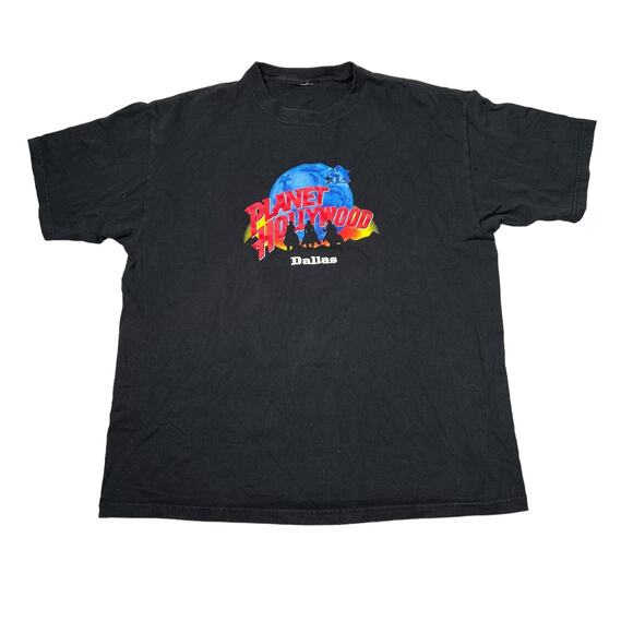 Planet Hollywood Cowboy Graphic Dallas Texas Tee T-Shirt Black Adult XXL - Picture 1 of 4